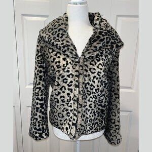 Alice + Olivia Leopard Print Faux Fur Coat Jacket Women’s Small